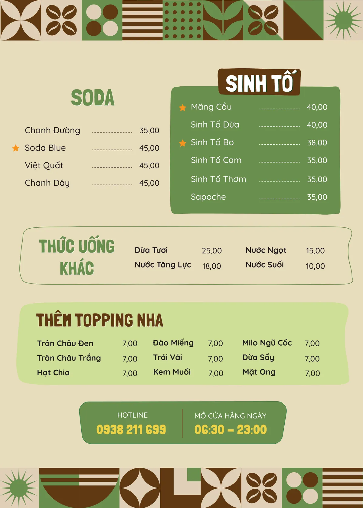Pho Coffee menu – page 4